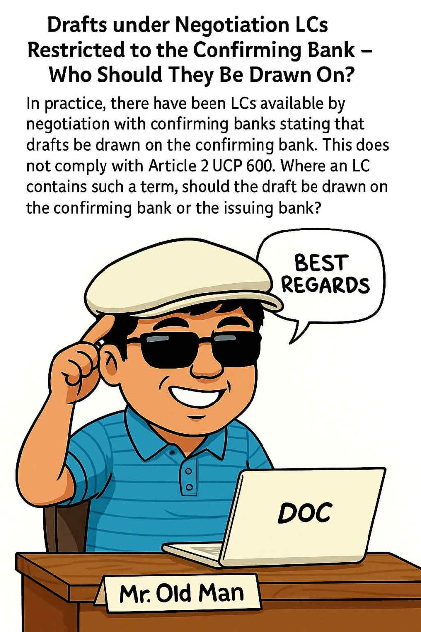 Draft Below Drafts under Negotiation LCs Restricted to the Confirming Bank – Who ...